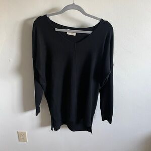 Black v-neck sweater